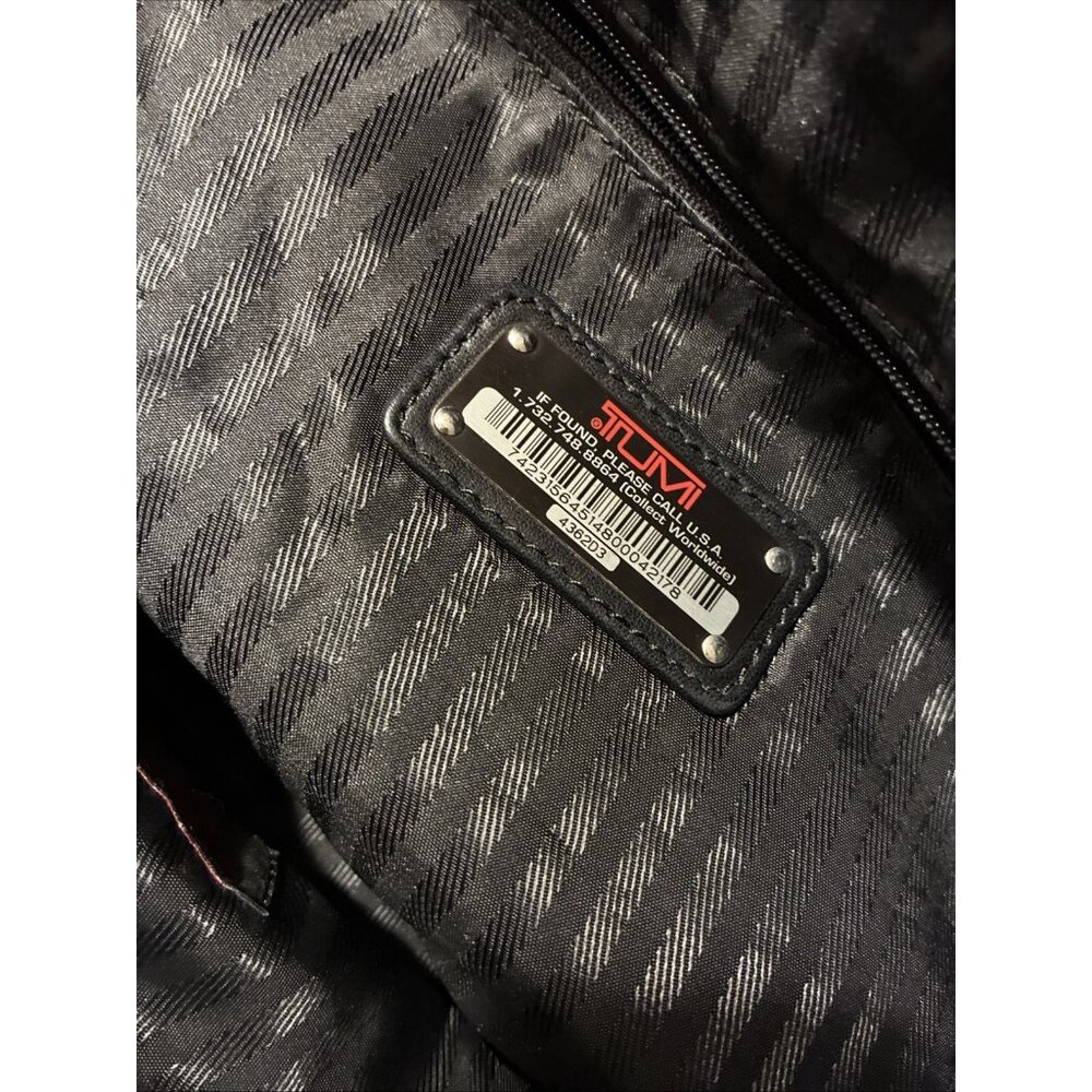 Tumi Authentic Leather Nylon Solid Black Tote Bag - image 7